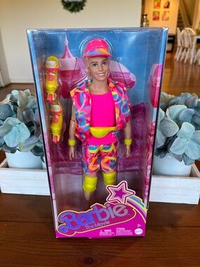 NWT Barbie Ken Barbie Movie Doll Collectible Doll Wearing Retro Skating Outfit